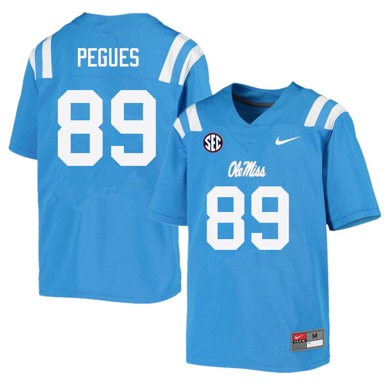Men #89 JJ Pegues Ole Miss Rebels College Football Jerseys Sale-Power Blue - Click Image to Close